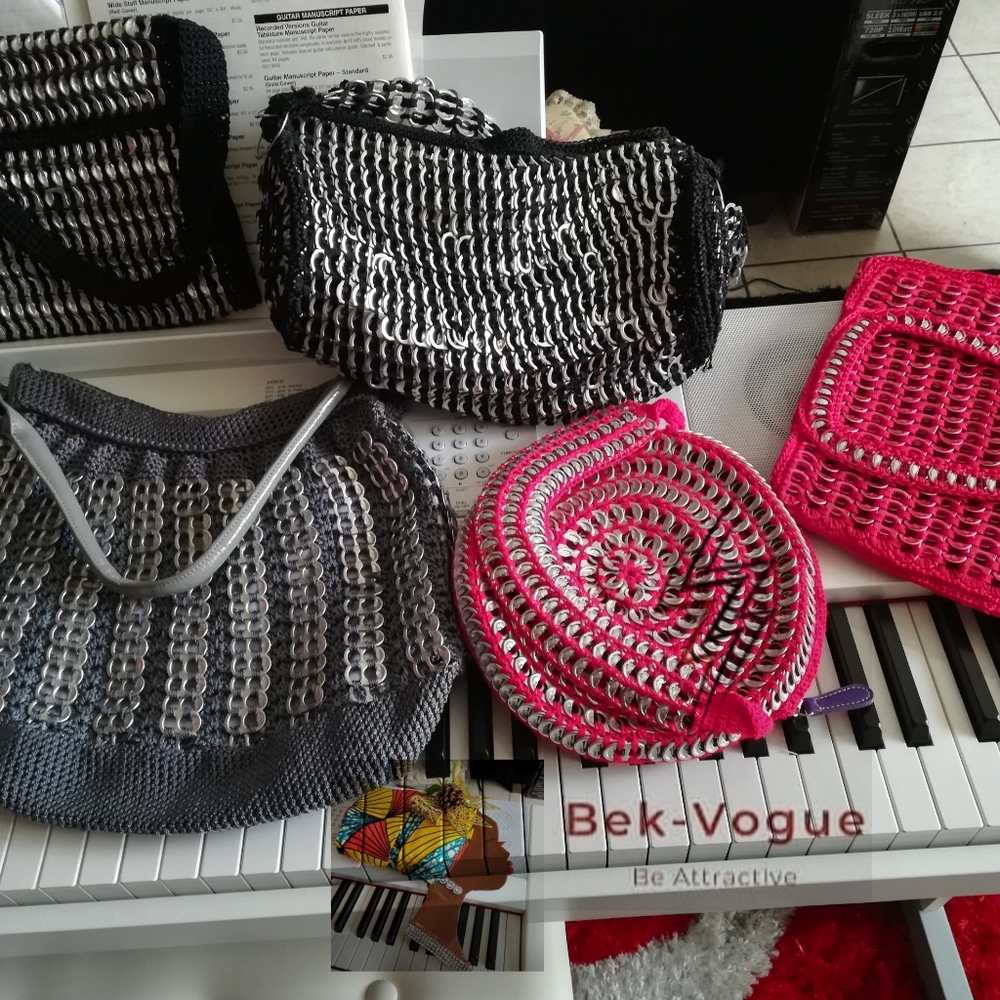 Red hand made Crochet Bag